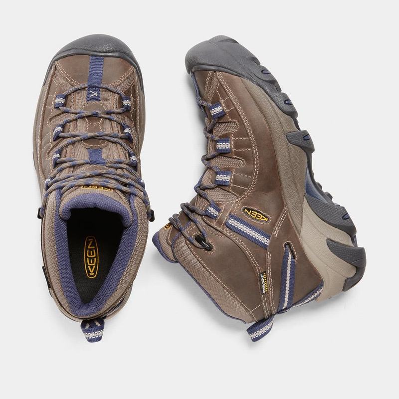 Keen Targhee II Waterproof Mid Womens Hiking Boots Brown/Purple Wholesale (8120-KZRFV)